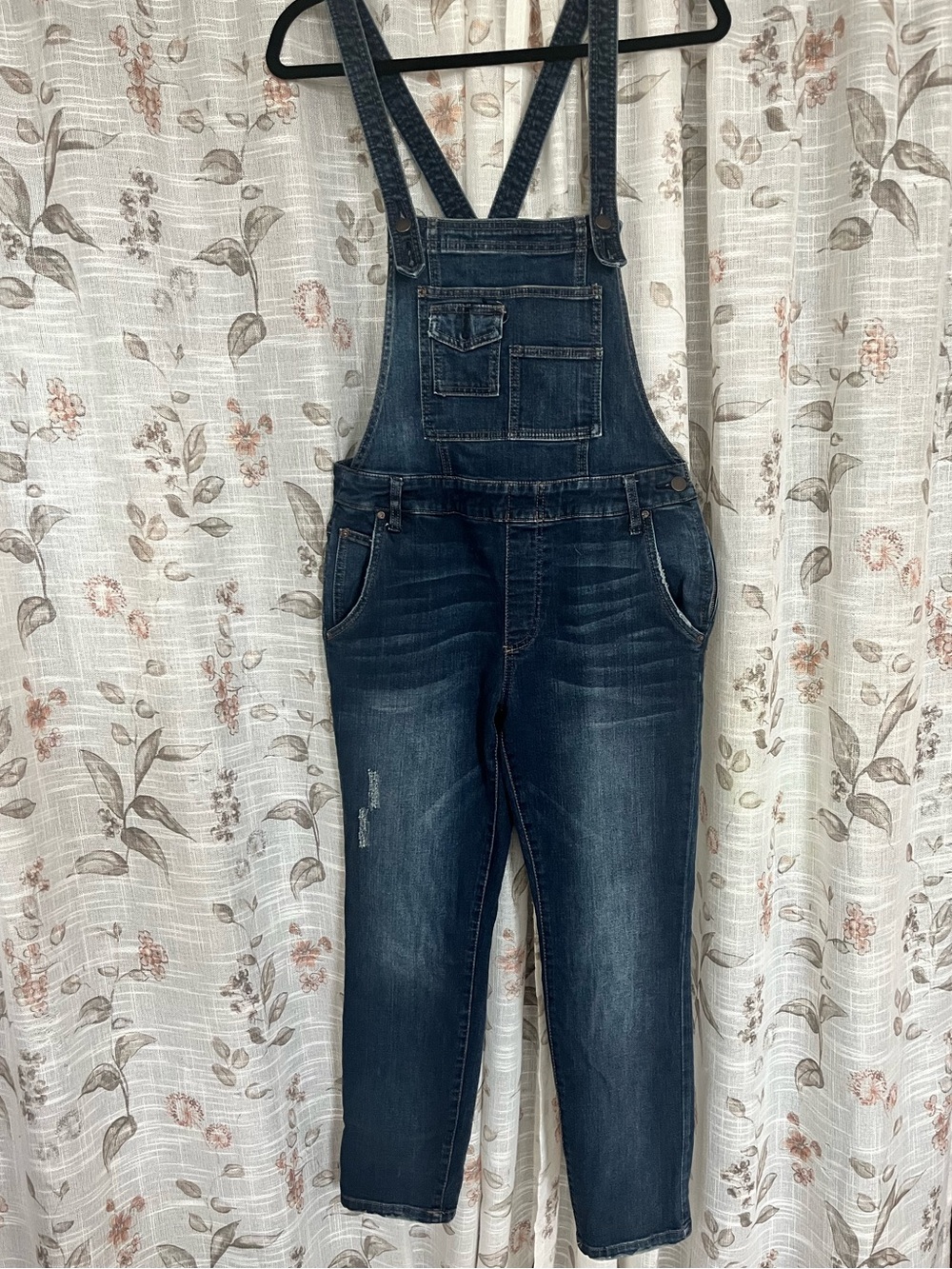 Free People Dark Blue Denim Overalls